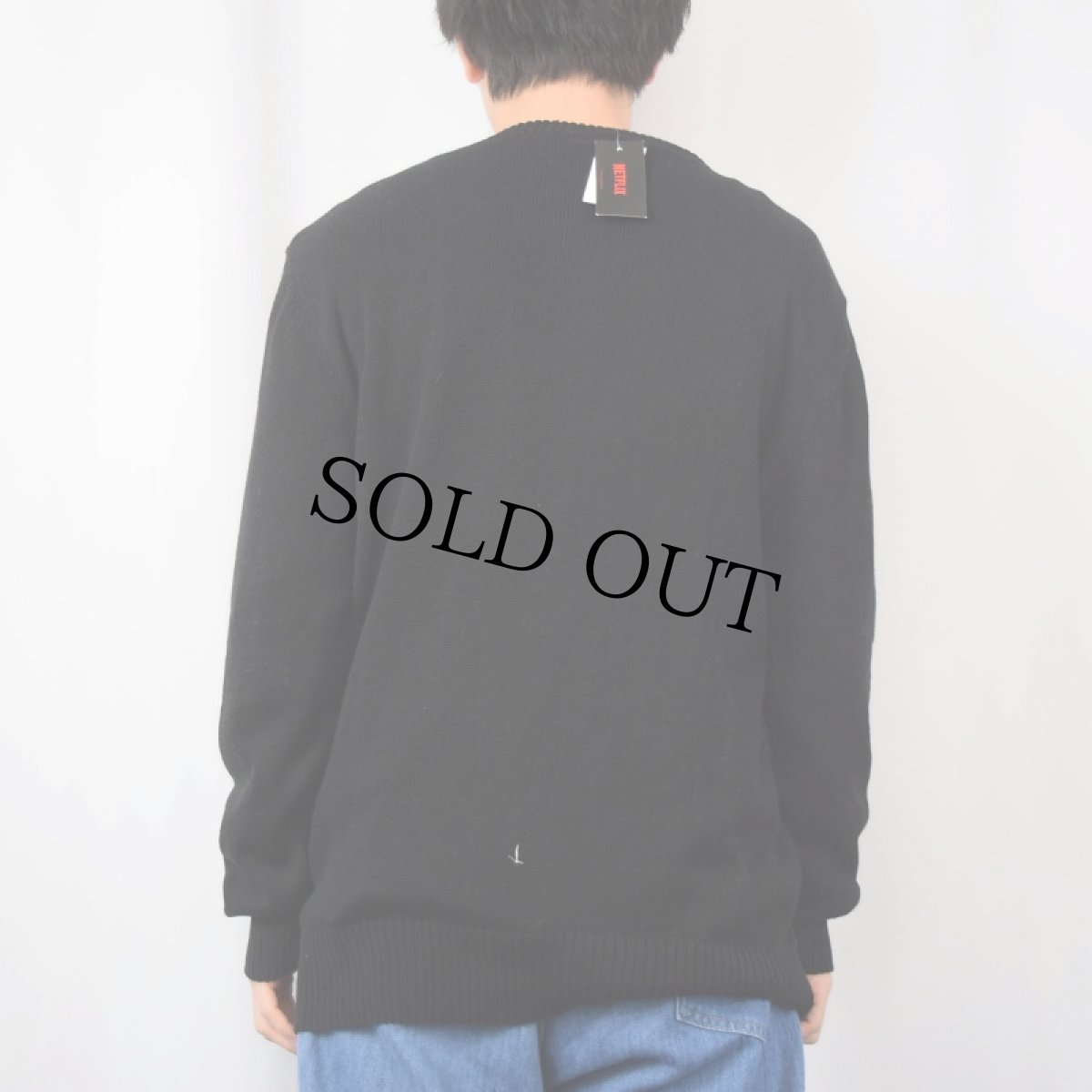 画像3: STRANGER THINGS "Eleven" SFドラマ ジャガードニットセーター BLACK DEADSTOCK L (3)