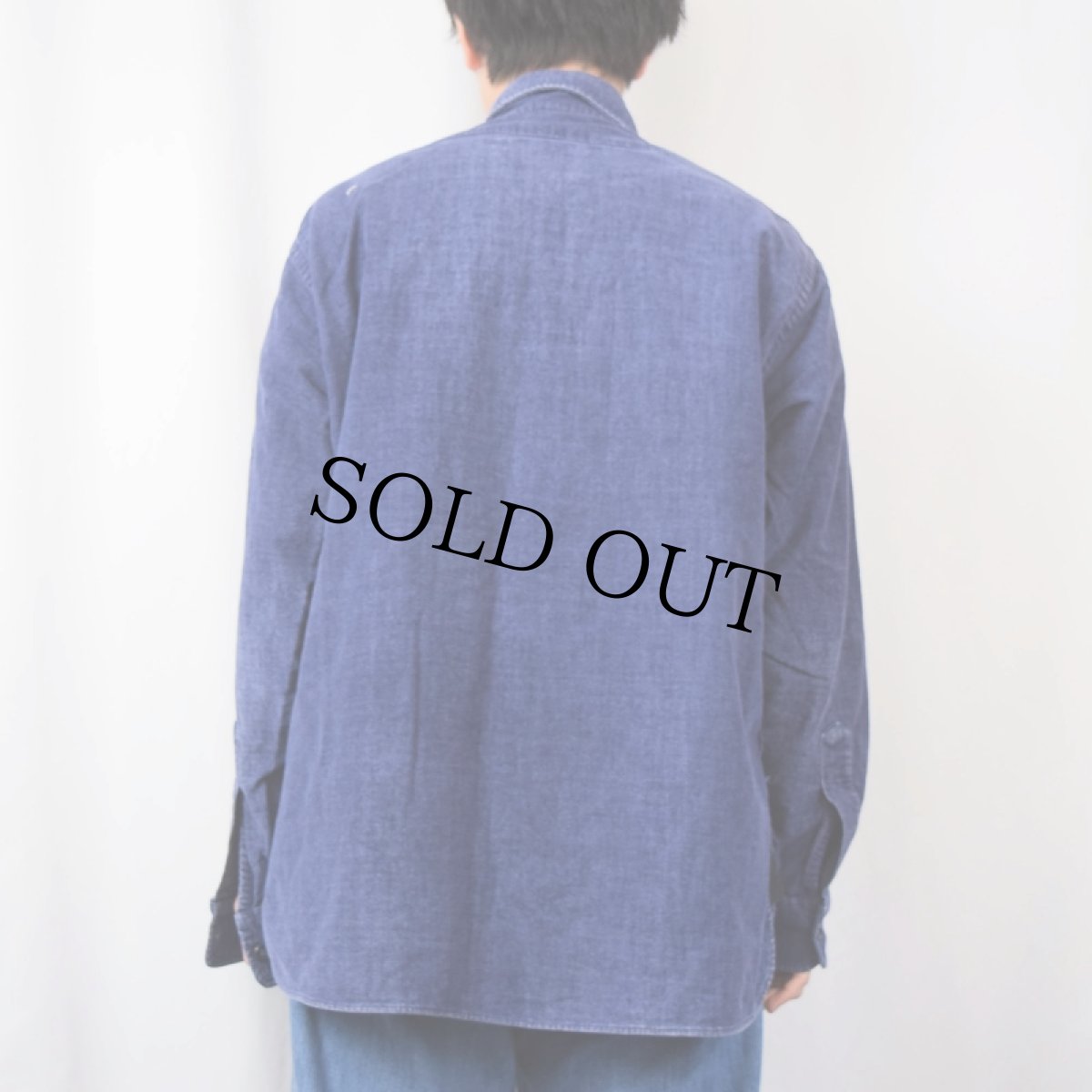 画像3: 70's L.L.Bean 筆記体タグ シャモアクロスシャツ NAVY SIZE17 (3)