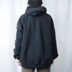 画像3: 90's "Support Your Local" バイカープリント スウェットフーディ BLACK XL (3)