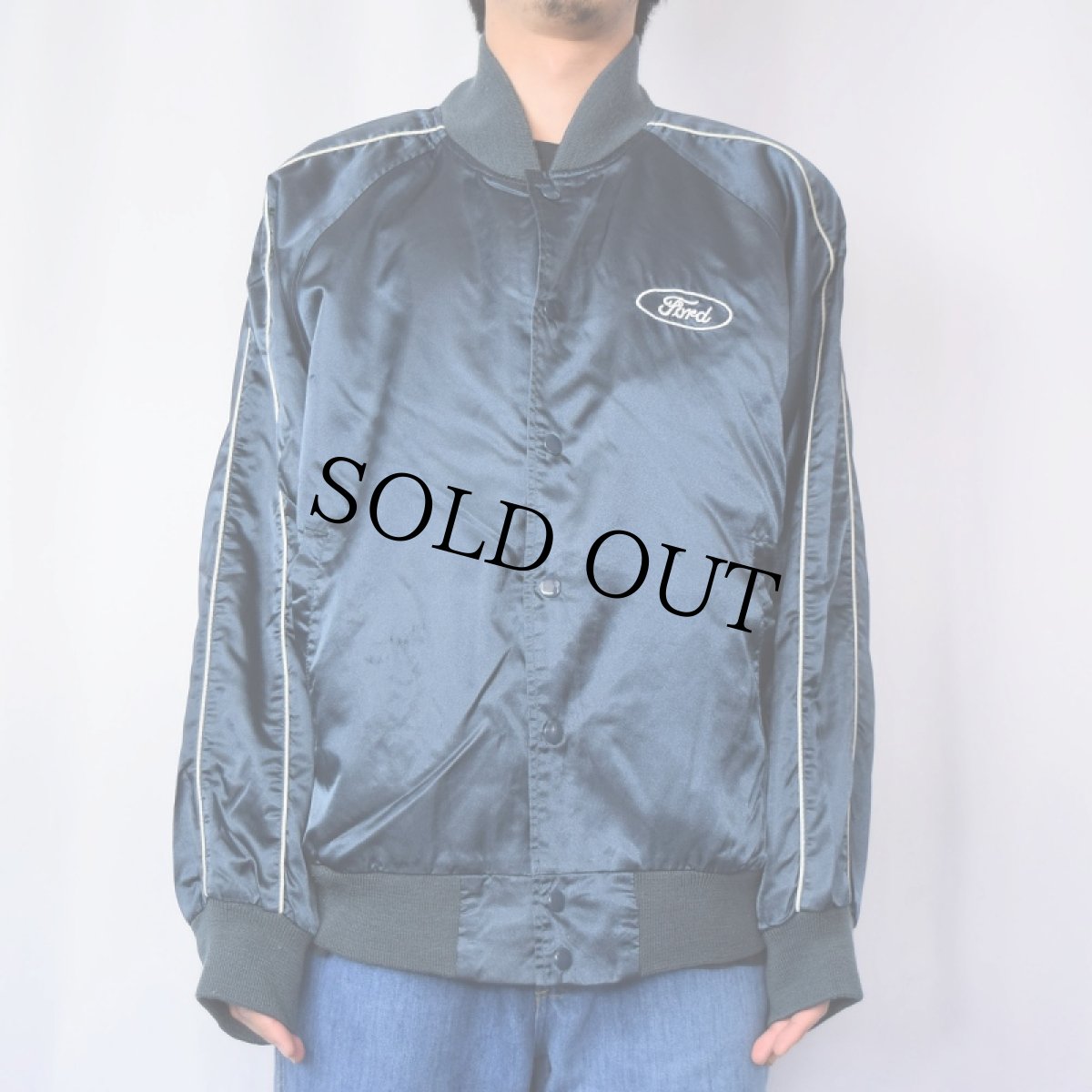 画像3: Ford Motor Company 自動車メーカー ロゴ刺繍 ナイロンスタジャン NAVY M (3)