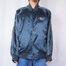 画像3: Ford Motor Company 自動車メーカー ロゴ刺繍 ナイロンスタジャン NAVY M (3)