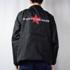 画像4: 2000's RAGE AGAINST THE MACHINE ロックバンドプリント ナイロンコーチジャケット BLACK XL (4)