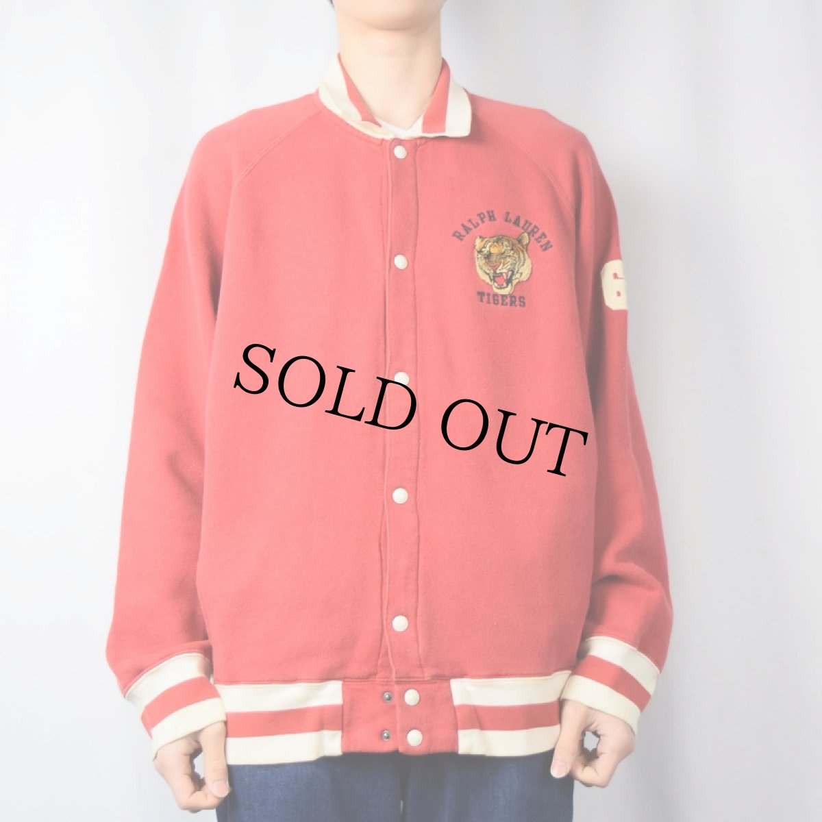 画像3: 90's POLO SPORT Ralph Lauren "TIGERS" パッチ付き スウェットスタジャン XL (3)