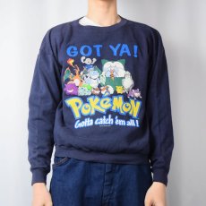 画像2: 90's POKEMON "GOT YA!" キャラクタープリントスウェット NAVY (2)