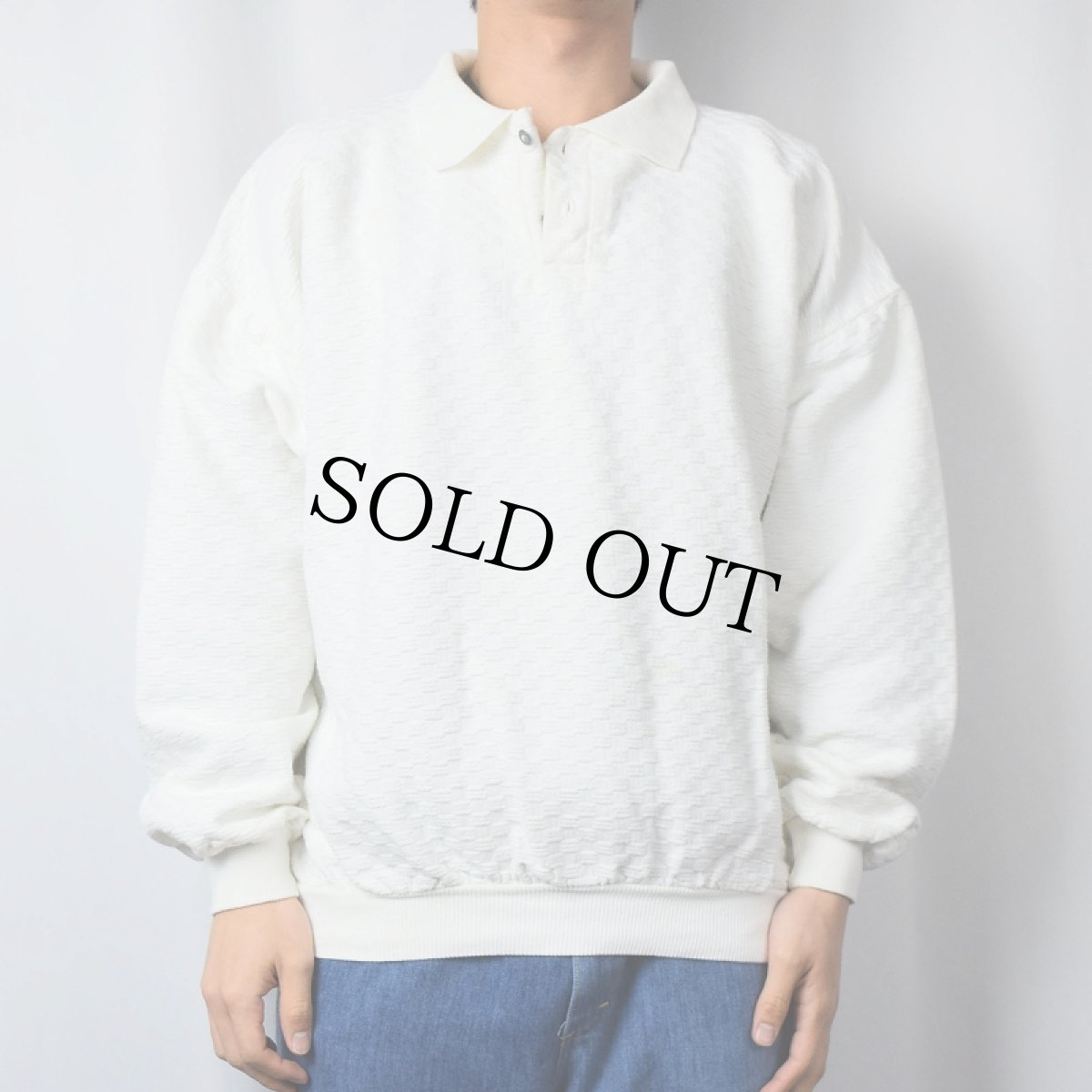 画像2: 90's WEK USA製 コットン デザインポロシャツ SIZE1 (2)