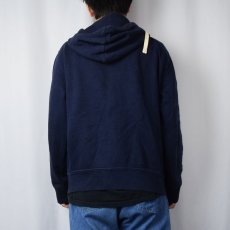 画像3: POLO Ralph Lauren REVERSE WEAVE TYPE ロゴ刺繍 スウェットジップパーカー NAVY L (3)