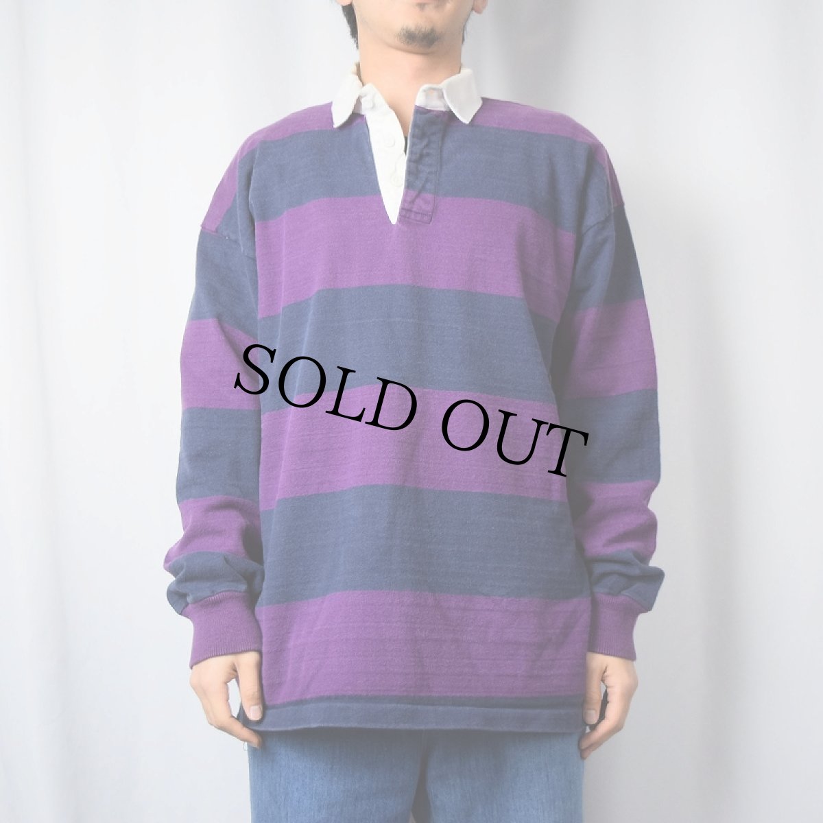 画像2: 80's L.L.Bean USA製 ボーダー柄 ラガーシャツ (2)