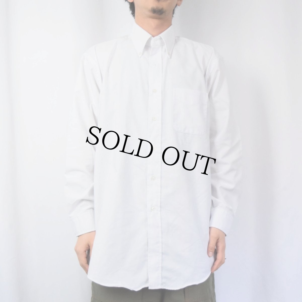 画像2: 80's L.L.Bean USA製 コットン×ポリエステル ボタンダウンシャツ SIZE17-33 (2)