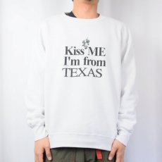 画像2: 90's USA製 "Kiss ME I'm from TEXAS" プリントスウェット L (2)