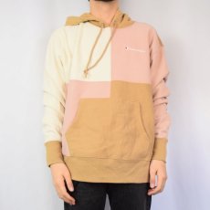 画像2: Champion REVERSE WEAVE ロゴ刺繍 クレイジーパターン スウェットフーディ L (2)
