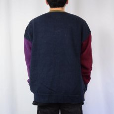 画像3: 【SALE】 90's AMERICAN EAGLE USA製 クレイジーパターン コットンニットカーディガン L (3)