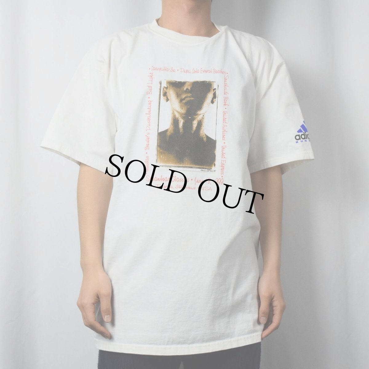 画像2: 90's adidas RUNNING "Gary Walter" ランニングレースプリントTシャツ L (2)