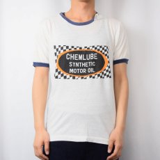 画像2: 70〜80's USA製 "CHEMLUBE SYNTHETIC MOTOR OIL" リンガーTシャツ (2)