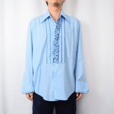 画像2: 70's after six フリルデザイン コットンポリシャツ size 16-33 (2)