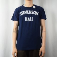 画像2: 50〜60's Empire "STEVENSON HALL" プリントTシャツ NAVY L (2)