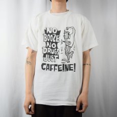 画像3: 90's USA製 "NO BOOZE NO DRUGS JUST CAFFE! NE!" プリントTシャツ L (3)