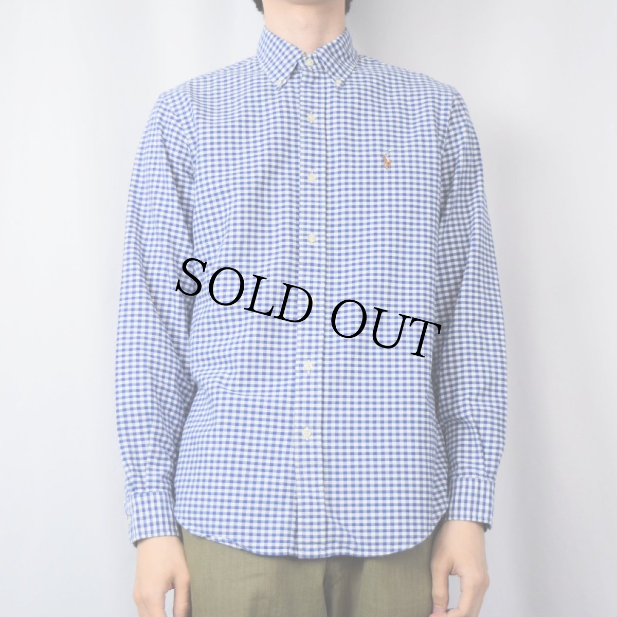 画像2: POLO Ralph Lauren ギンガムチェック柄 ボタンダウンシャツ S (2)