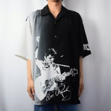 画像3: ELVIS PRESLEY ロックシンガープリント オープンカラーシャツ XL (3)