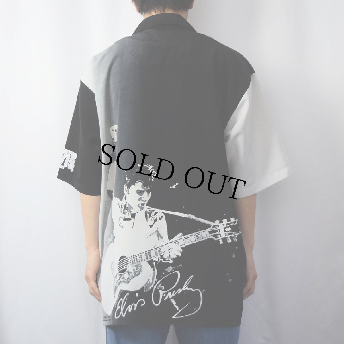 画像4: ELVIS PRESLEY ロックシンガープリント オープンカラーシャツ XL (4)