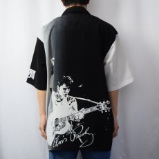 画像4: ELVIS PRESLEY ロックシンガープリント オープンカラーシャツ XL (4)