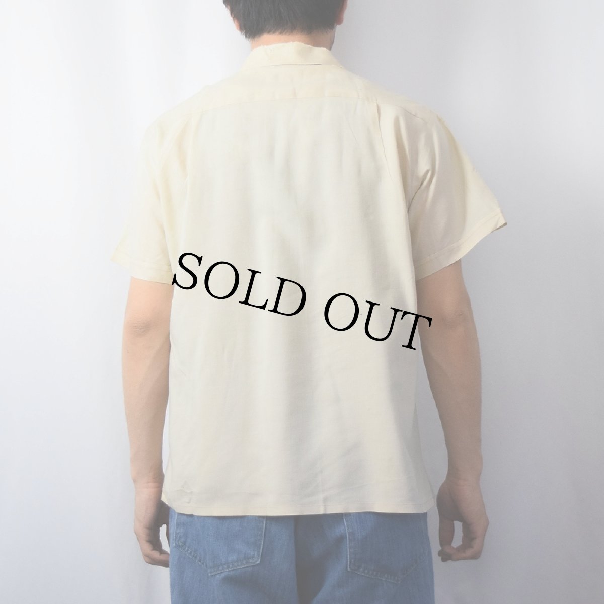 画像3: 50〜60's MADE IN CALIFORNIA 馬柄 オープンカラーシャツ M (3)