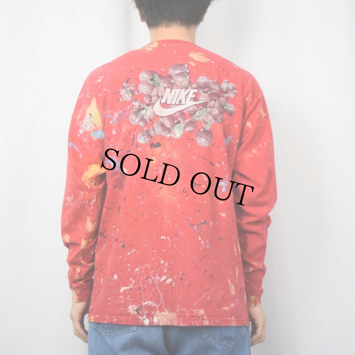 画像4: NIKE ロゴデザイン ペンキペイントロンT M (4)