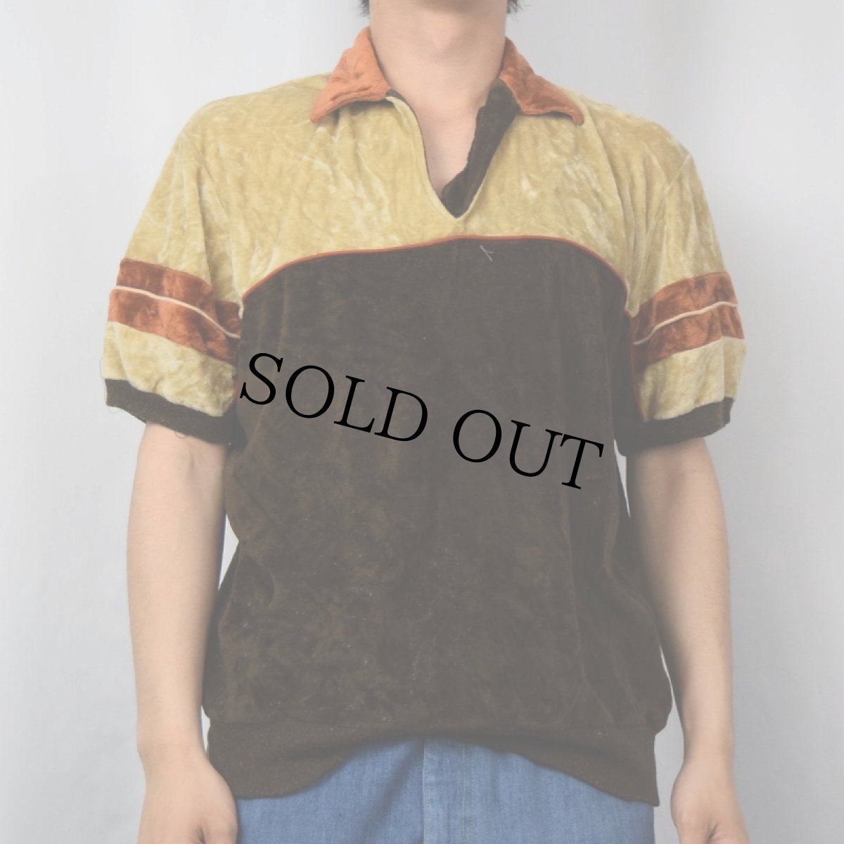 画像2: アクリル×ポリエステル ベロアスキッパーシャツ L (2)