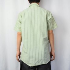 画像3: 80's Unitag USA製 ストライプ柄 チェーン刺繍 ワークシャツ 15-15 1/2 (3)