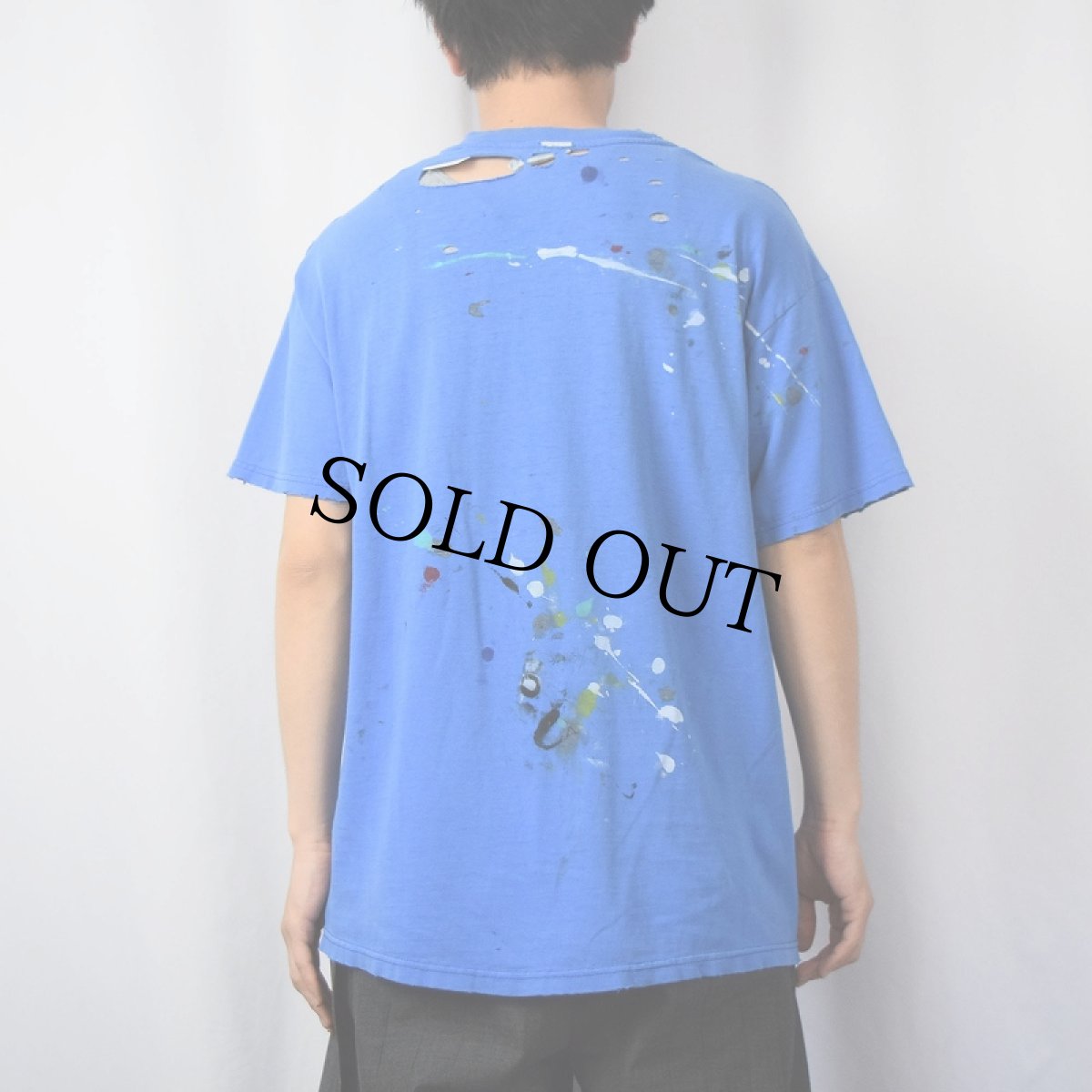 画像3: 90〜2000's "WILLY WACKER UNIVERSITY" ペンキペイント インディアンヘッドプリントTシャツ L (3)