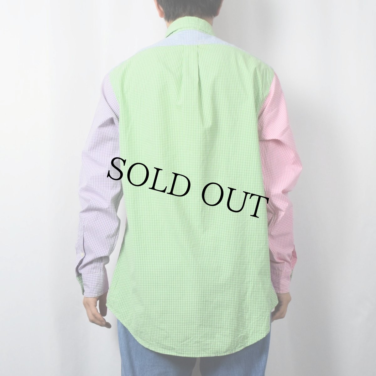 画像3: POLO Ralph Lauren "CUSTOM FIT" ギンガムチェック柄 クレイジーパターン コットンボタンダウンシャツ M (3)