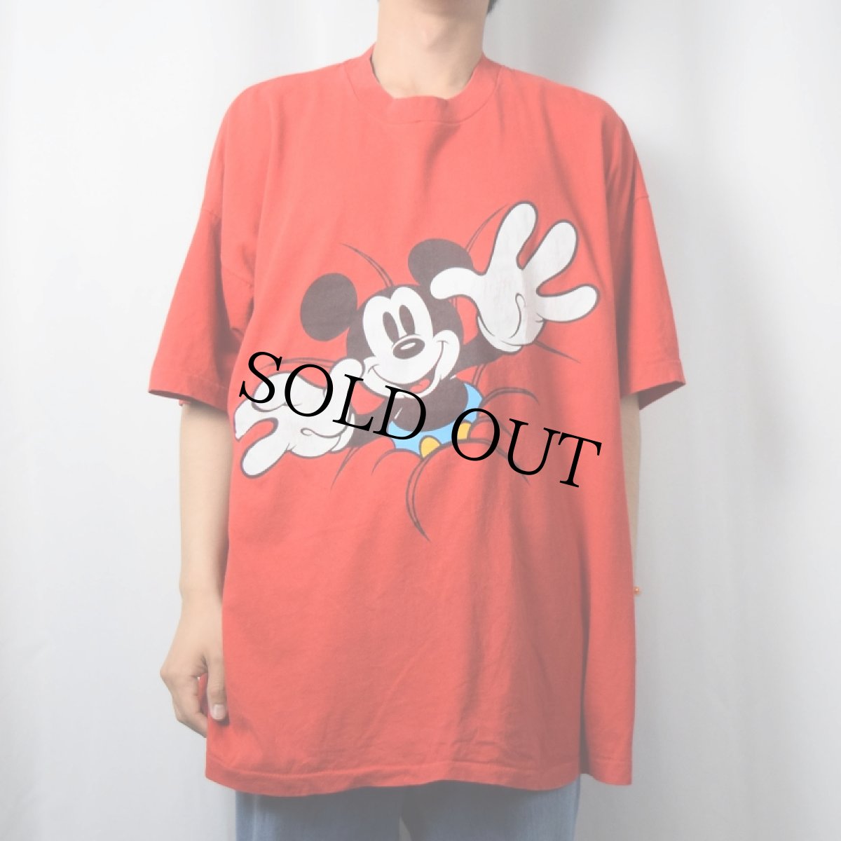 画像2: 90's MICKEY&CO. USA製 青パンミッキー キャラクタープリントTシャツ 3X (2)