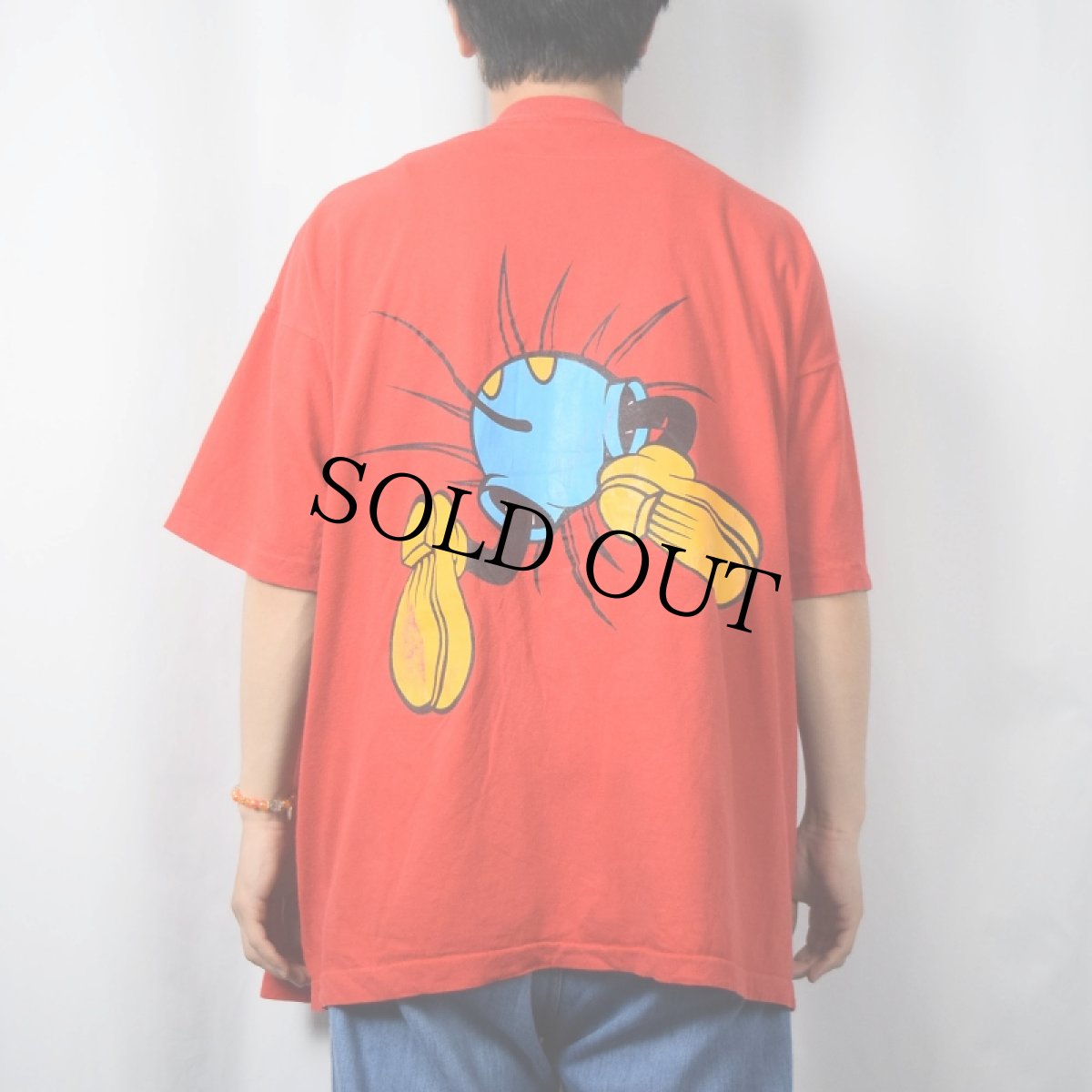 画像3: 90's MICKEY&CO. USA製 青パンミッキー キャラクタープリントTシャツ 3X (3)