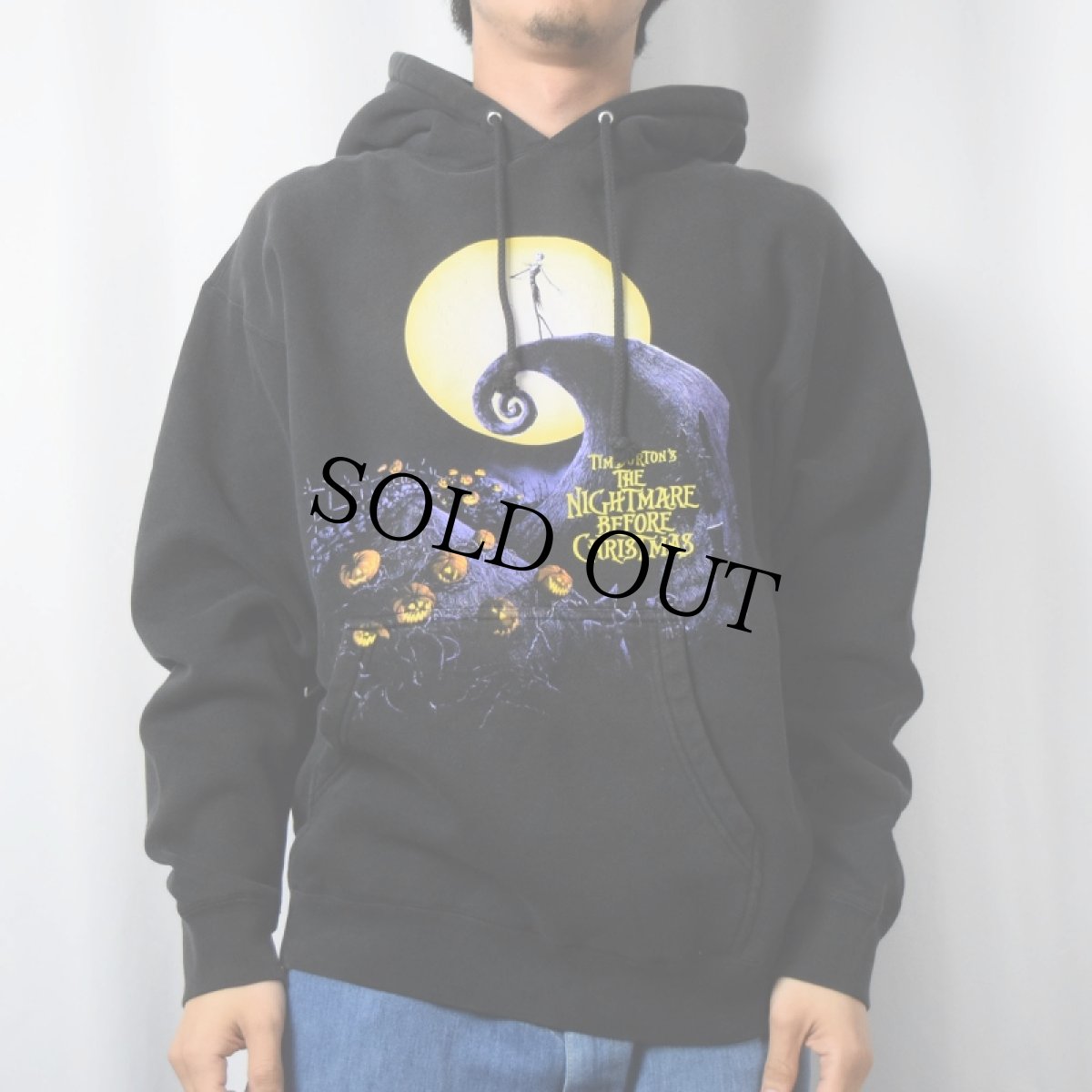 画像2: THE NIGHTMARE BEFORE CHRISTMAS キャラクタープリントスウェットフーディー BLACK (2)