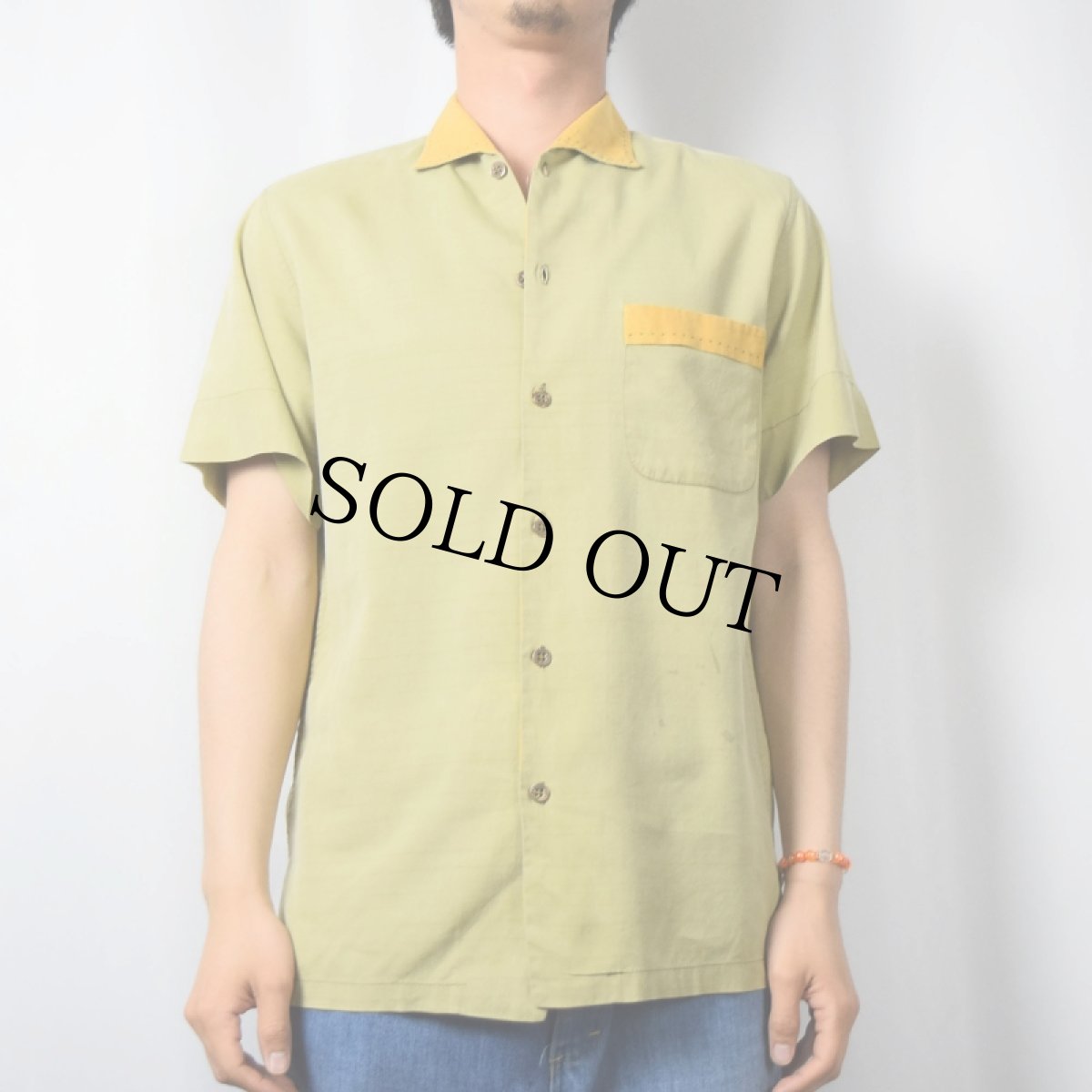 画像2: 50's Jefred 2トーンカラーシャツ S (2)