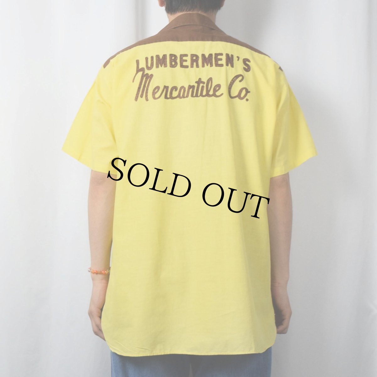 画像4: 50〜60's The Conqueror "LUMBERMEN'S MERCANTILE CO." チェーン刺繍 ボーリングシャツ SIZE16-16 1/2 (4)
