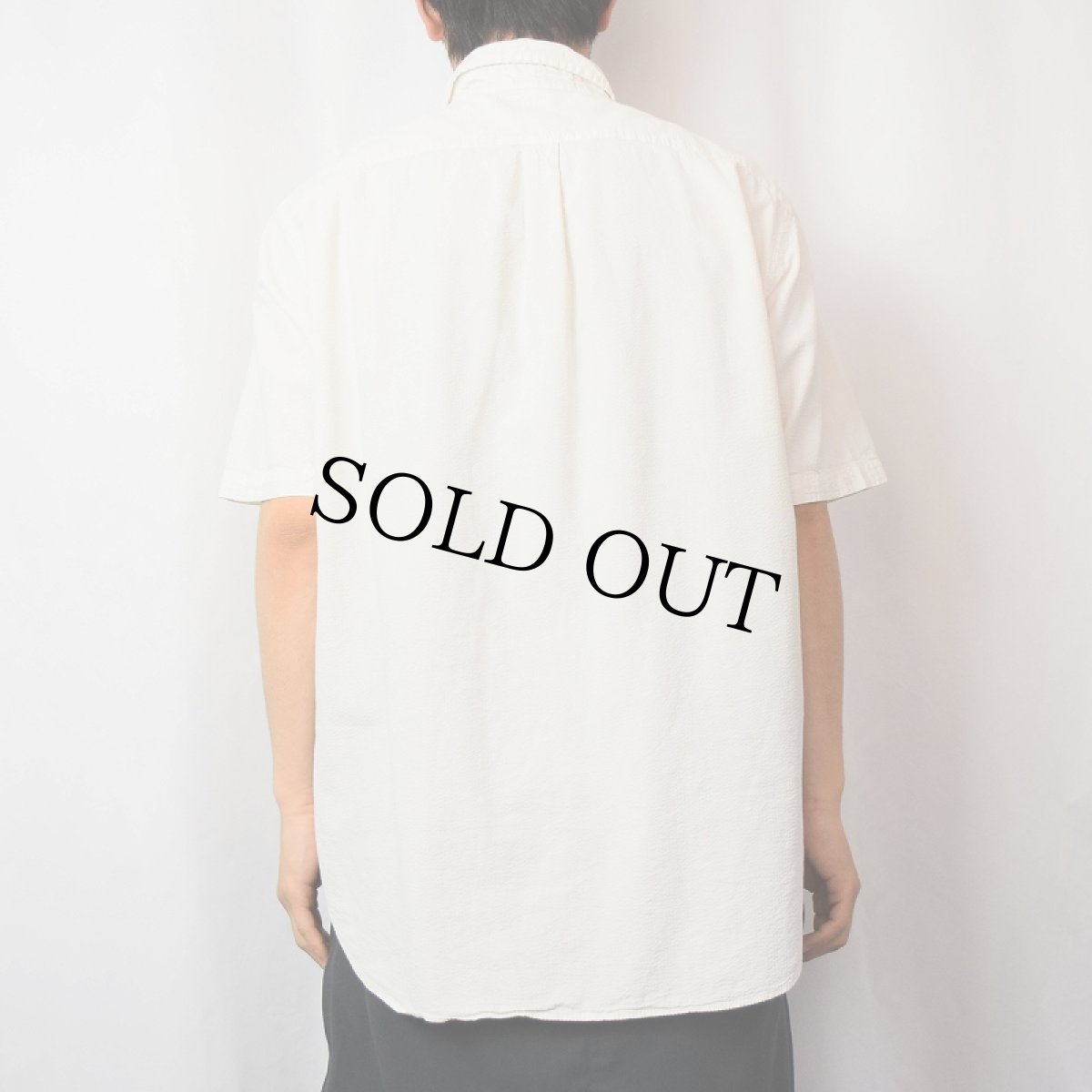 画像3: Ralph Lauren "CLASSIC FIT" シアサッカーボタンダウンシャツ XL (3)