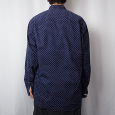 画像3: 90's GAP ドット柄 コットンボタンダウンシャツ NAVY M (3)
