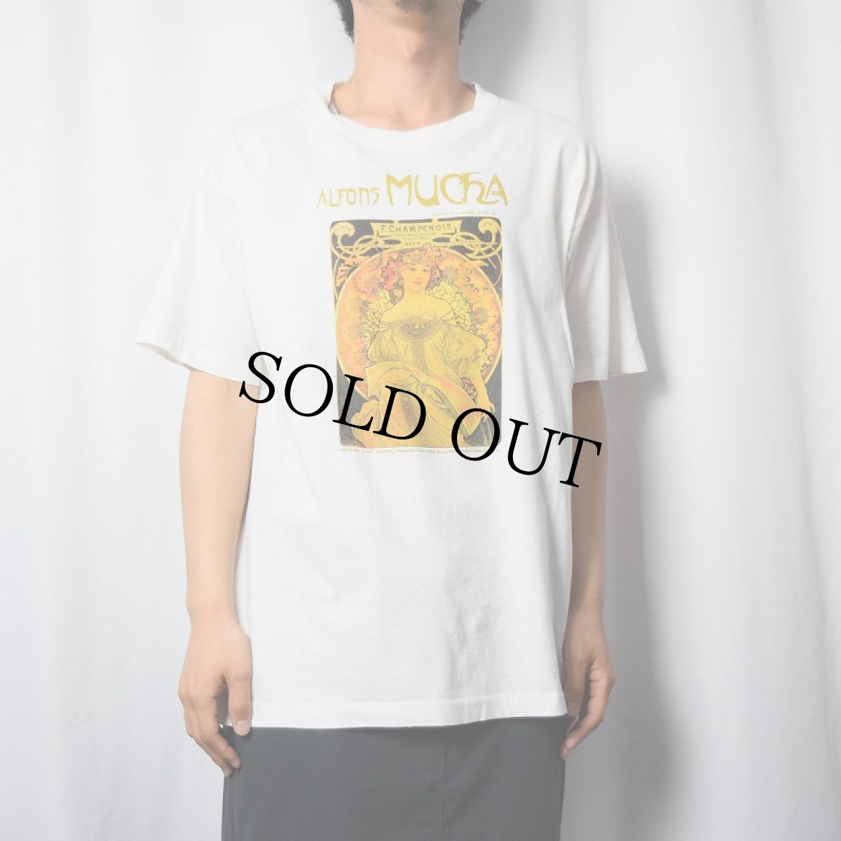画像2: Alfons Mucha アートプリントTシャツ L (2)