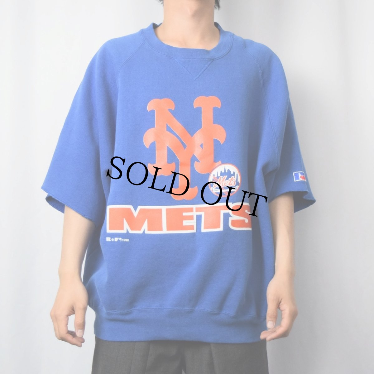 画像2: 90's RUSSEL ATHLETIC USA製 "METS" プリント半袖スウェット XXL (2)