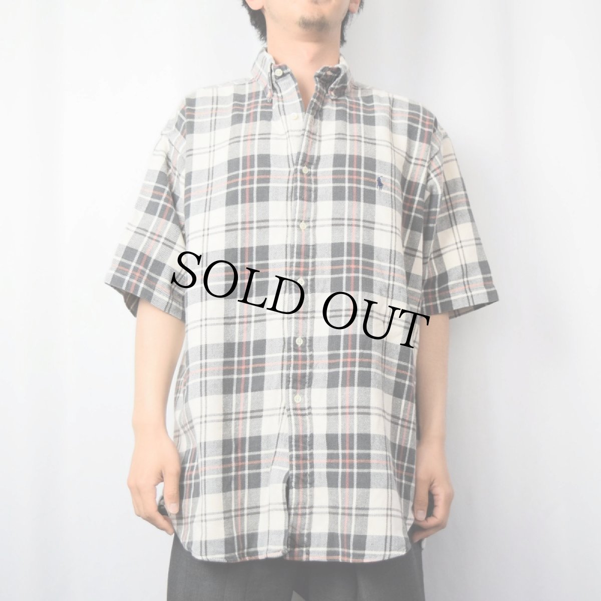 画像2: POLO Ralph Lauren "BLAIRE" チェック柄 ボタンダウン ヘビーネルシャツ L (2)