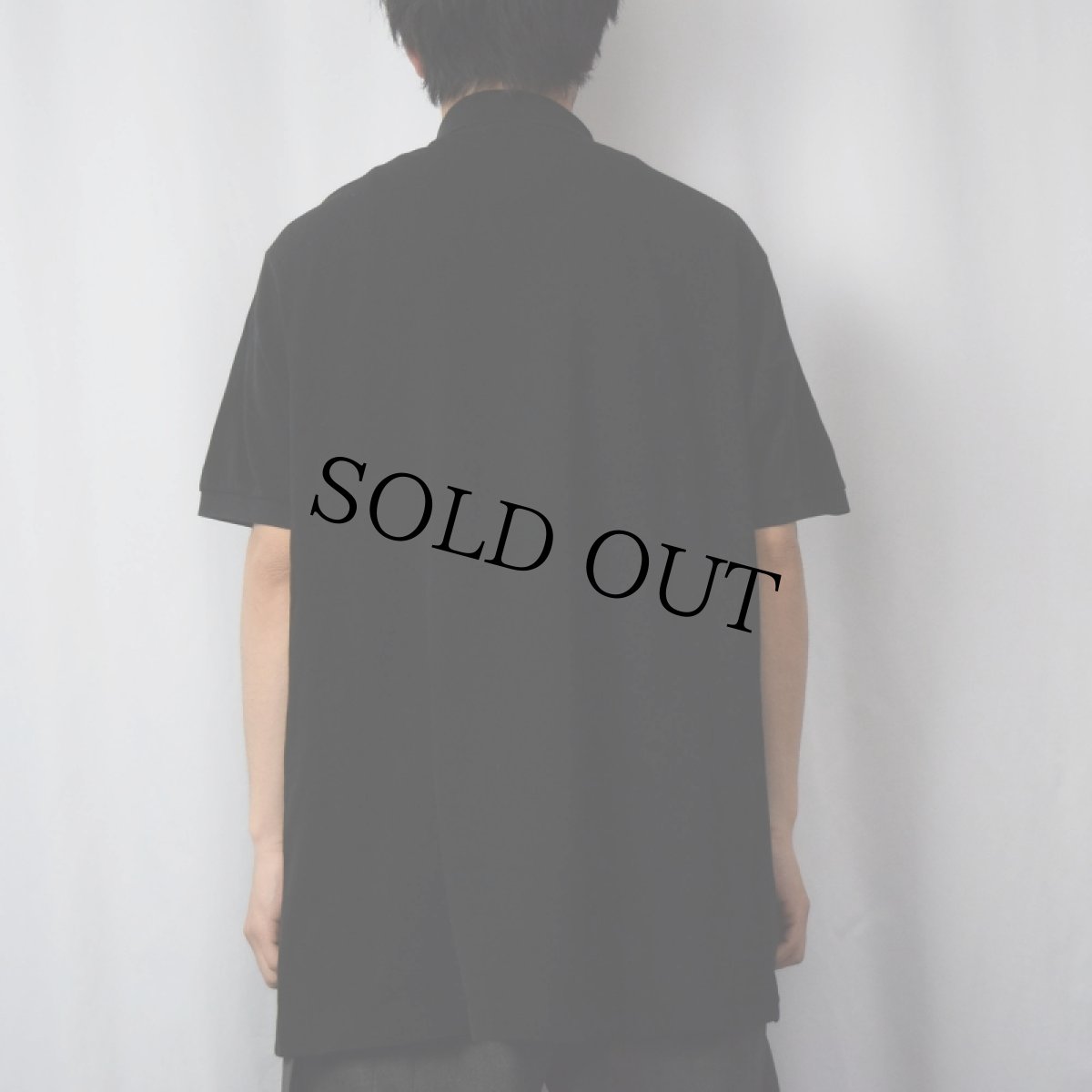 画像3: 70〜80's CHEMISE LACOSTE FRANCE製 ロゴ刺繍 鹿の子ポロシャツ BLACK SIZE7 (3)