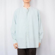 画像2: POLO Ralph Lauren "BERNARD" マチ付き ストライプ柄 バンドカラーシャツ XL (2)