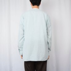 画像3: POLO Ralph Lauren "BERNARD" マチ付き ストライプ柄 バンドカラーシャツ XL (3)