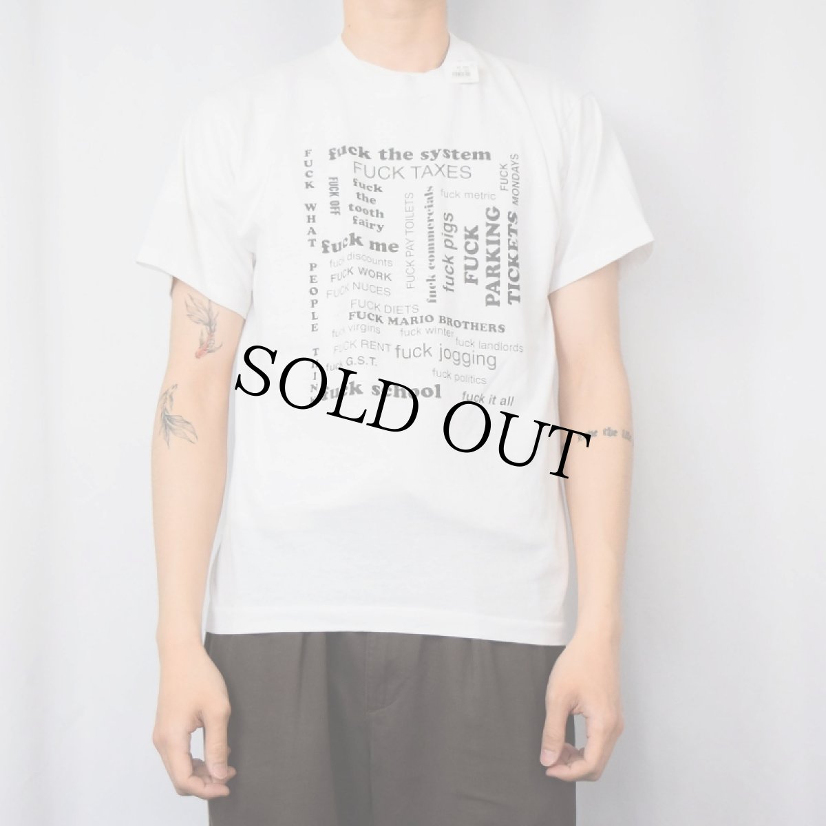 画像2: 90's "FUCK" プリントTシャツ L (2)