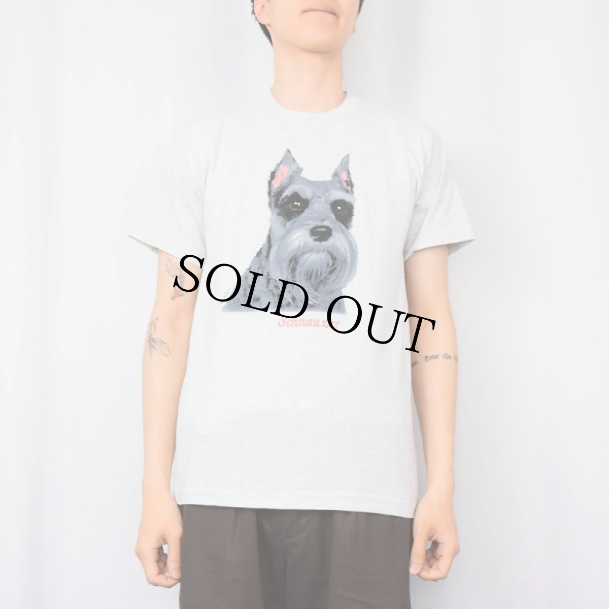 画像2: 90's USA製 "Schnauzer" 犬プリントTシャツ M (2)