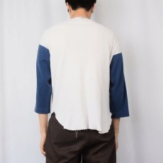 画像3: 70's Champion USA製 バータグ "BRANDEIS" 2トーン ベースボールTシャツ XL (3)