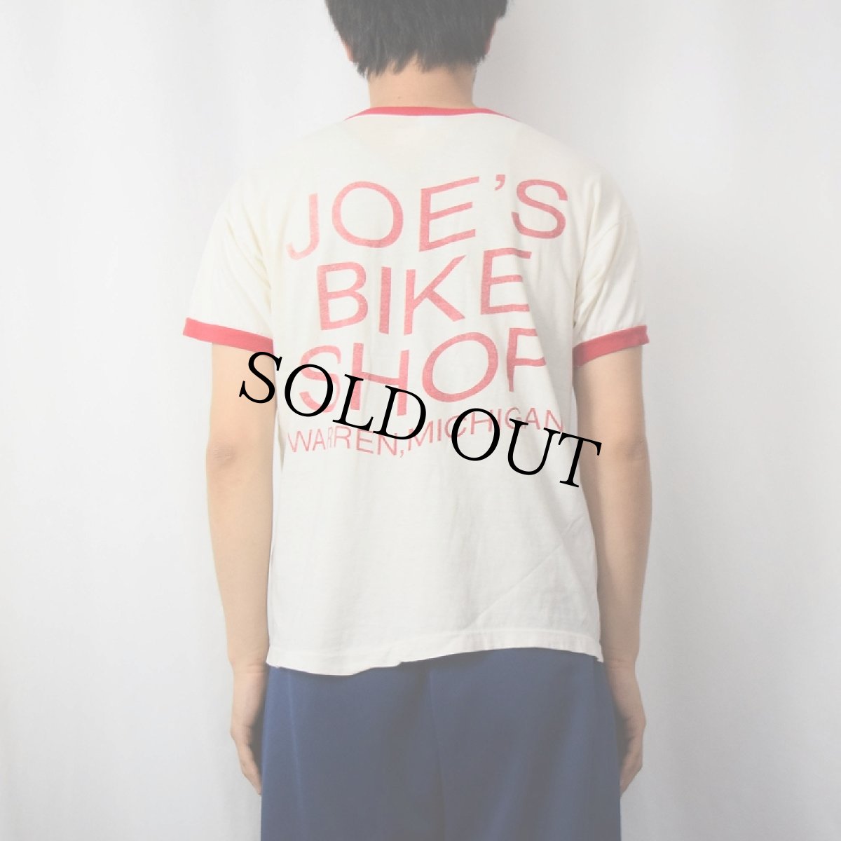 画像4: 70's Champion USA製 バータグ "SCHWINN" 自転車プリントリンガーTシャツ L (4)