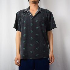 画像2: POLO Ralph Lauren 魚柄 鹿の子ポロシャツ L (2)