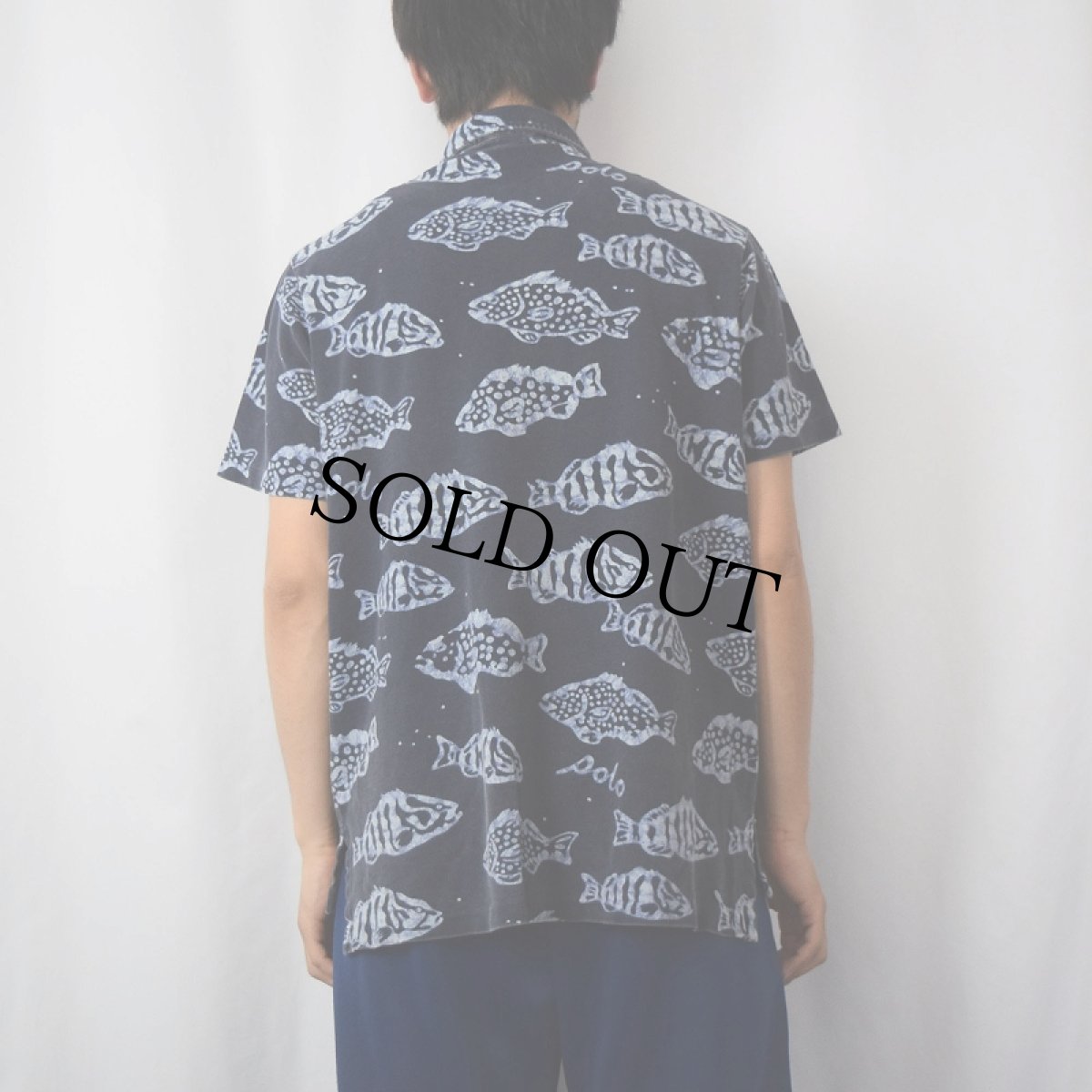 画像3: POLO SPORT Ralph Lauren 魚柄 鹿の子ポロシャツ L (3)