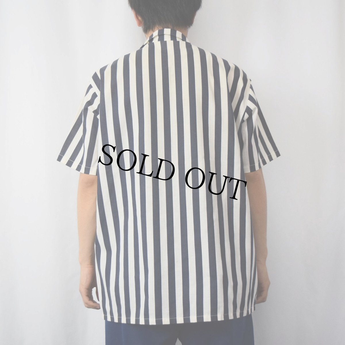 画像3: 80's〜 ストライプ柄 オープンカラーシャツ (3)